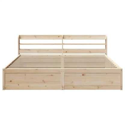 Super King Size Bed Frame with Headboard - 180x200 cm Solid Pine Wood Construction